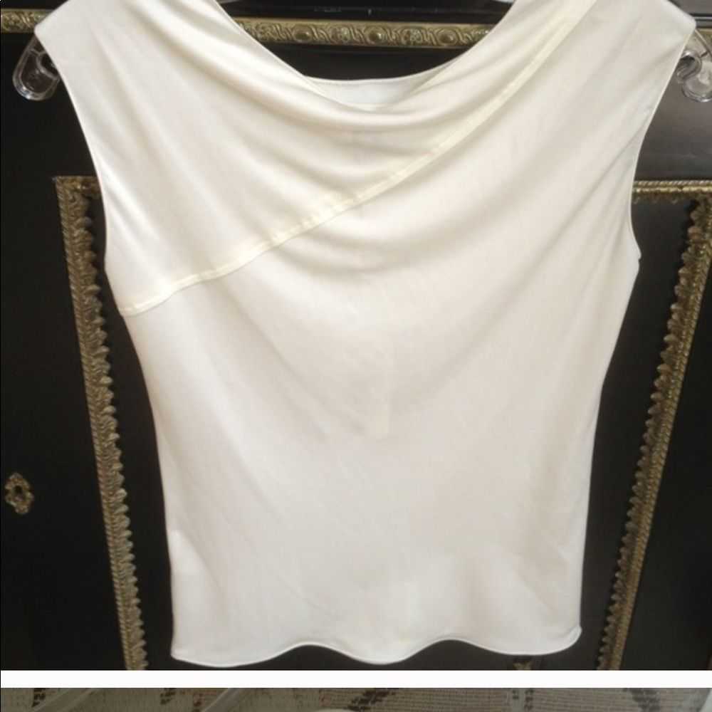 Armani Collezioni Ivory Jersey Blouse 2 NWT - Picture 2 of 6
